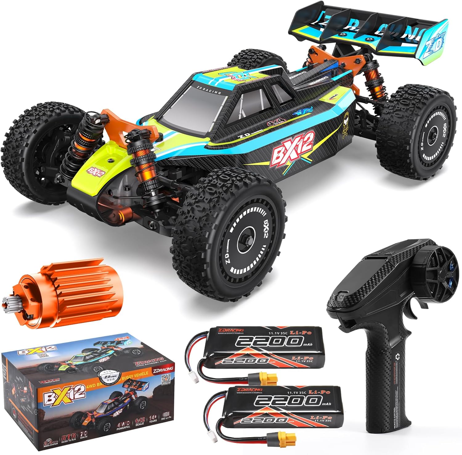Ainiuniu ZD Racing 1/12 Brushless 4WD Off Road RC Car 42 MPH