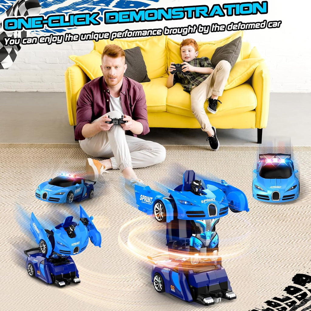 Aoneptr Remote Control Car 2.4GHz Transforming Robot Toy