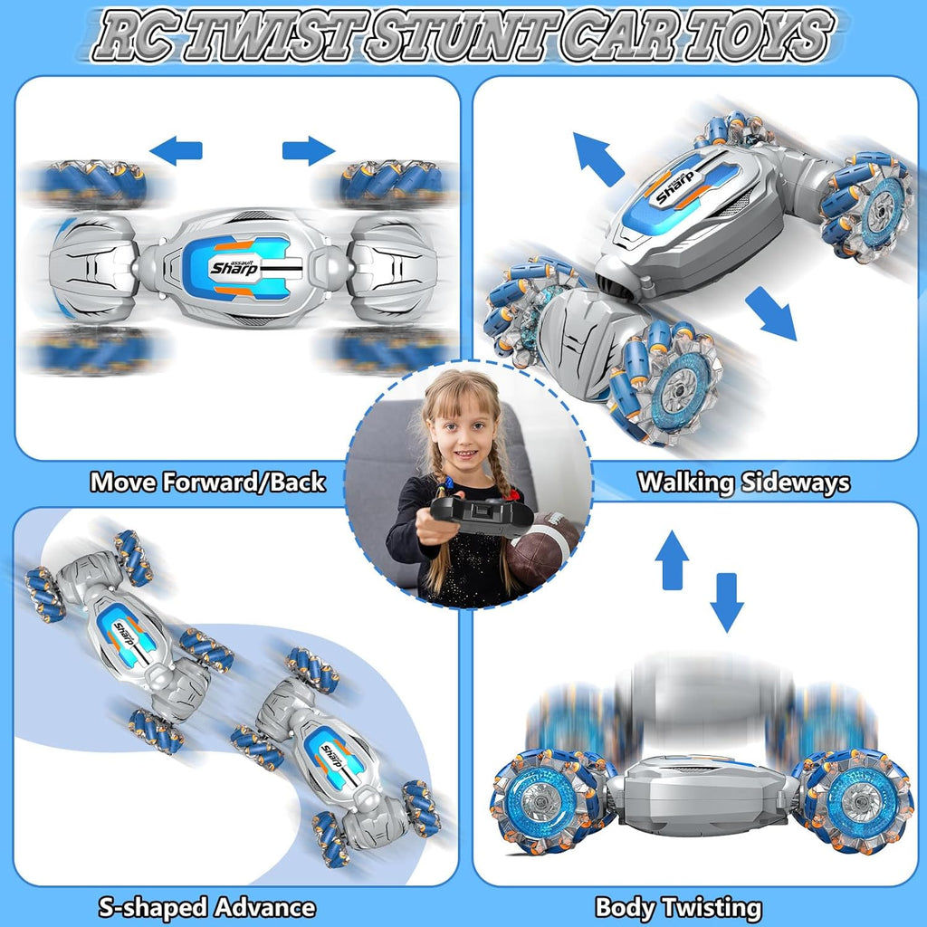 Zzpq Gesture Sensing 4WD RC Stunt Car with Lights Music