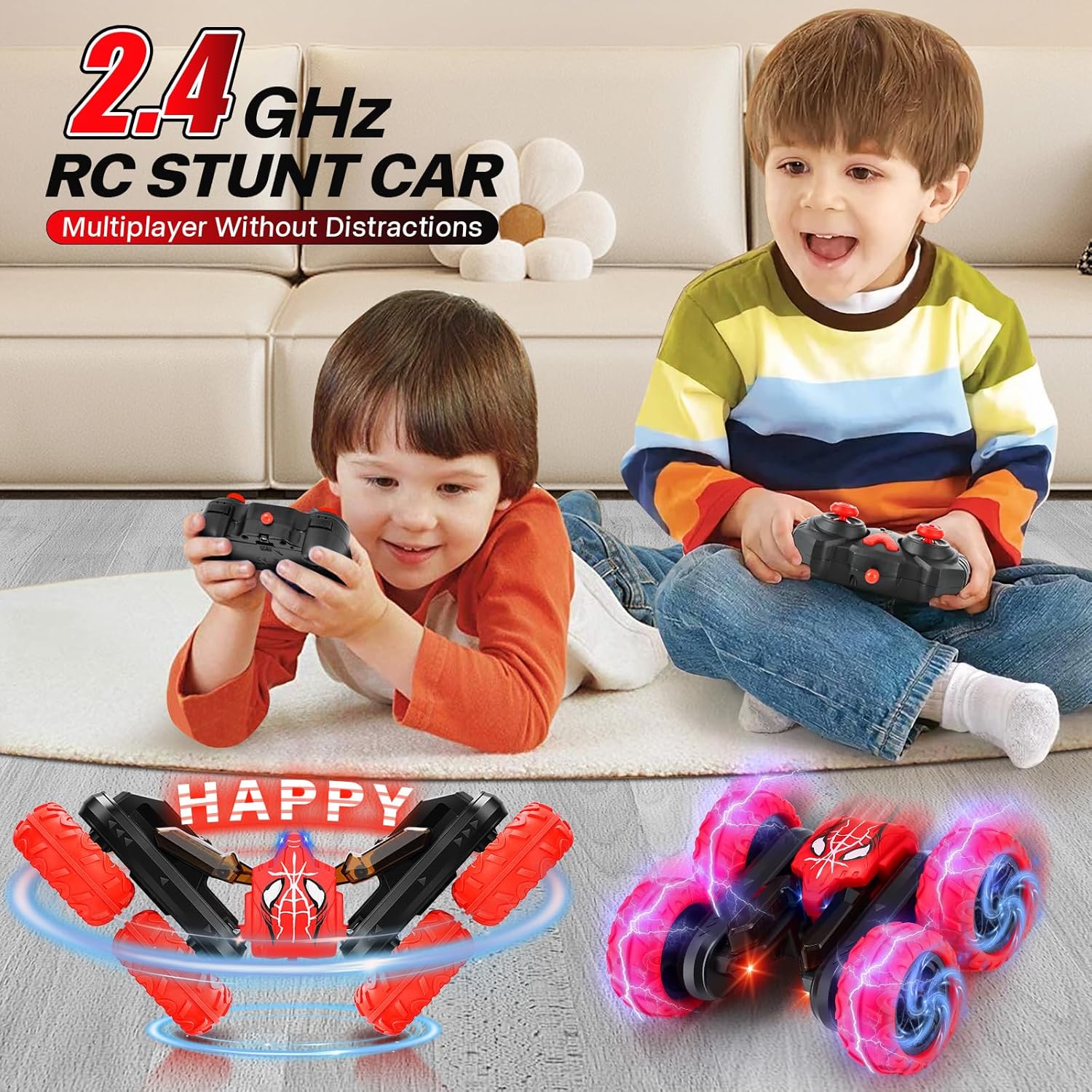 Aoontyen 4WD Rechargeable RC Stunt Car Double Sided 360° Flip