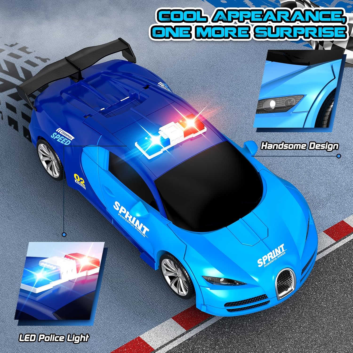 Aoneptr Remote Control Car 2.4GHz Transforming Robot Toy