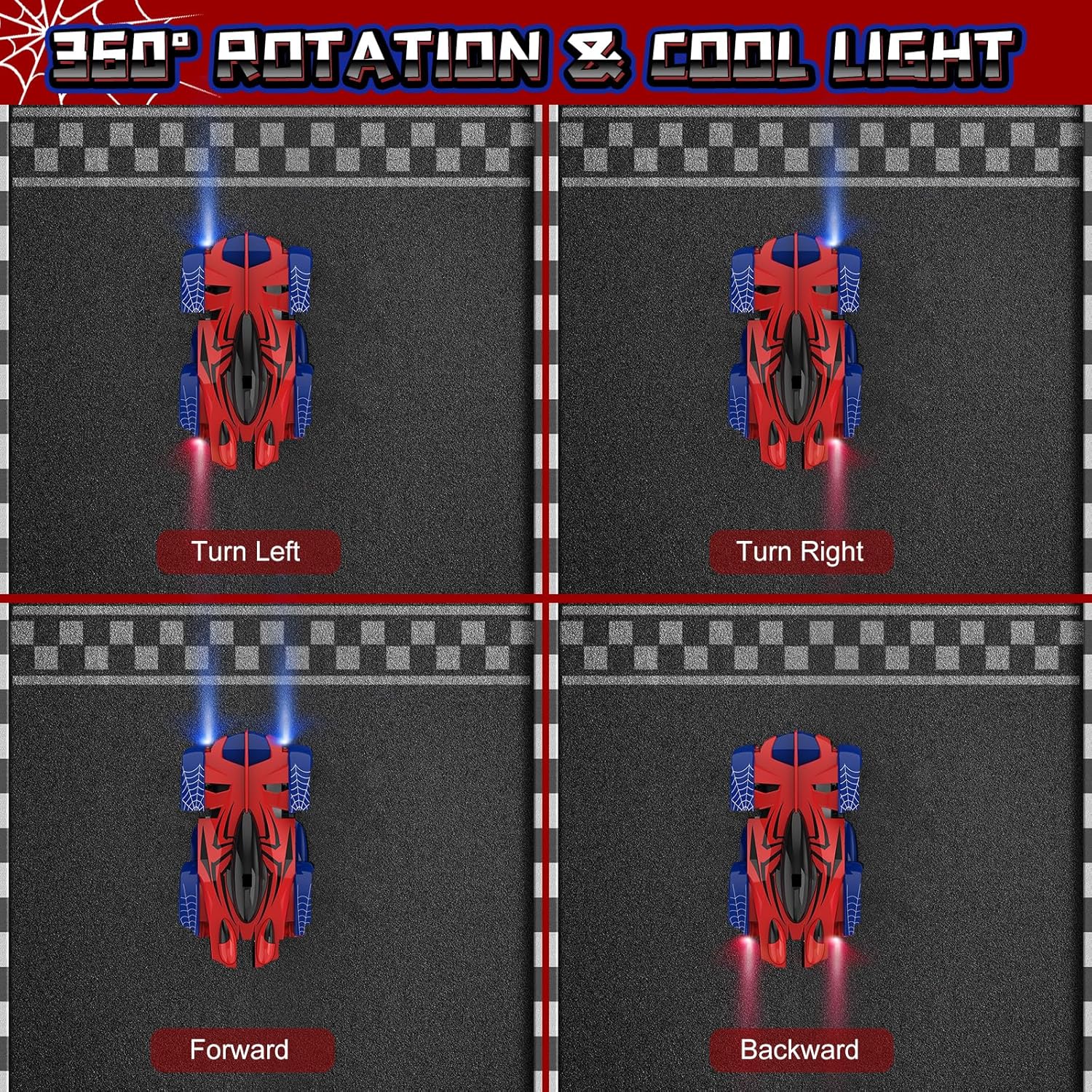 Aomifmik Wall Climbing Remote Control Stunt Car 360° Rotation Rechargeable