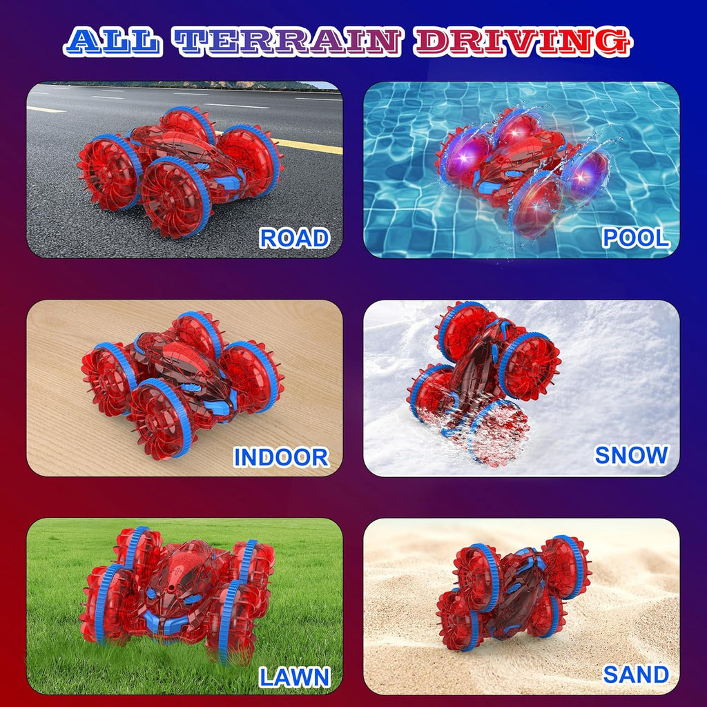 Flybakiz Spider Amphibious Remote Control Car 2.4GHz 4WD Waterproof